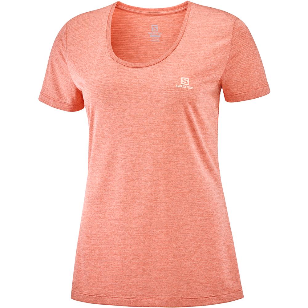 T-Shirts Salomon Femme Corail - Salomon AGILE SS W - France (0761-UROWG)